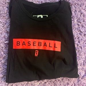 Red box baseball logo shirt